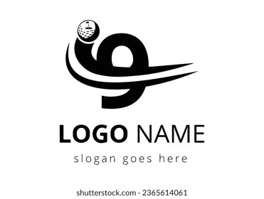 9 Letter with Golf Sports Logo Template Design. Hockey Sport Academy Sign, Club Symbol. business, and company identity