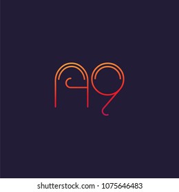 A 9 Letter and Number logo icon vector template. 
