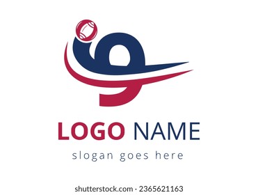 9 Letter with Rugby Sports Logo Concept, Football Logo Combined With Rugby Ball Icon For American Soccer Club Symbol