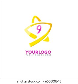 9 Letter star logo icon design template elements