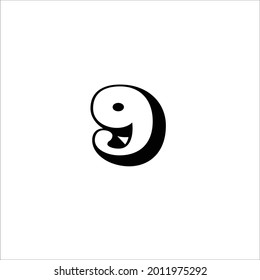 9 letter vector logo design 