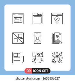 9 Line Black Icon Pack Outline Stock Vector (Royalty Free) 1656856327 ...