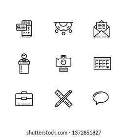 9 Line icons set for web and user interface