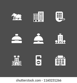 9 lock icons in vector set. smart lock, hotel and door illustration for web and graphic design