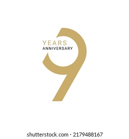 9 Logo, 9th Anniversary Logo, Vector Template Design element for birthday, invitation, wedding, jubilee and greeting card illustration.