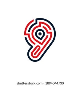 9 logo, G logo,point logo vector template