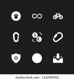 9 logo icon set with bicycle, paw sticker and ball vector illustration for graphic design and web