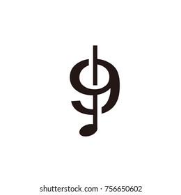 9 logo music flat vector template