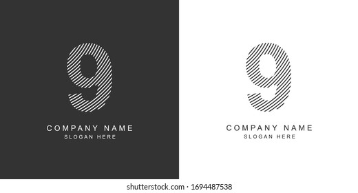 9 logo. 9 number icon. Vector illustration.