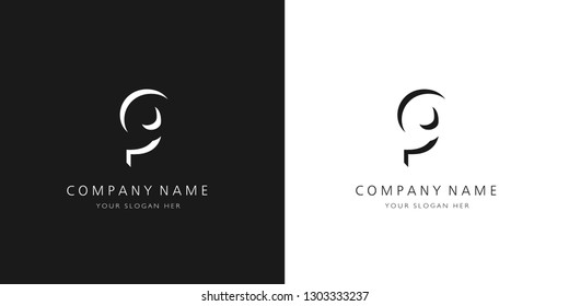 9 logo numbers modern black and white design
