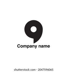 9 logo written black  color