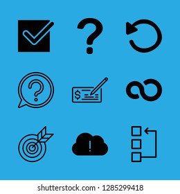 9 mark icons with target and checked in this set