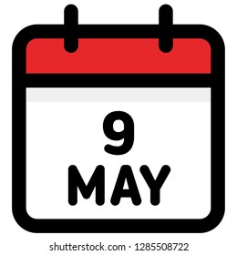 9. May - Calendar Icon - Vector Illustration - Vector