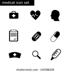 9 medical icon set vector