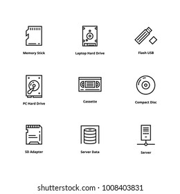 9 Memory line icons