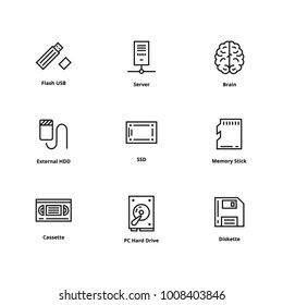 9 Memory line icons