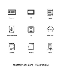 9 Memory line icons