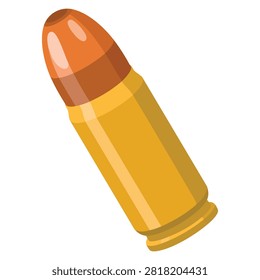 9 mm caliber ammunition bullet icon isolated on white background. Vector illustration ideal for military equipment and weapon themed designs.