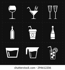 9 modern flat bar icons