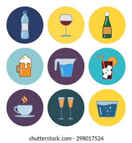 9 modern flat bar icons