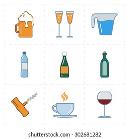 9 modern flat bar icons