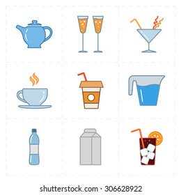 9 modern flat bar icons