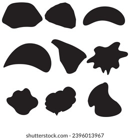 9 Modernes, flüssiges, unregelmäßiges Bromdesign abstrakte Elemente grafisches Flachdesign, Vektorgrafik-Set.