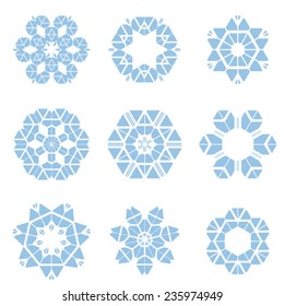9 modern winter snowflakes