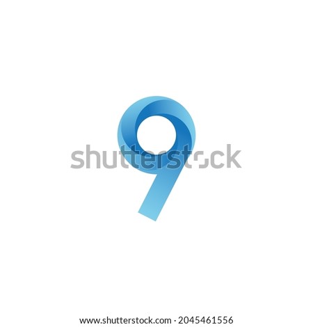 9 monogram. Abstract letter 9 logo design. Line creative symbol. Logo branding. Universal vector icon – Vector