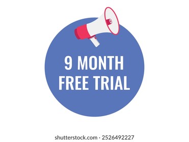 9 month free trial banner design. 9 months free banner background
