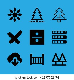 9 mountain icons with three lines of levels lights squares and cross in this set