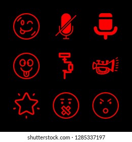 9 mouth icons with voice and muted in this set