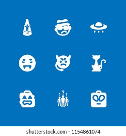 9 mystery icons in vector set. evil, detective, zombie and vampire illustration for web and graphic design