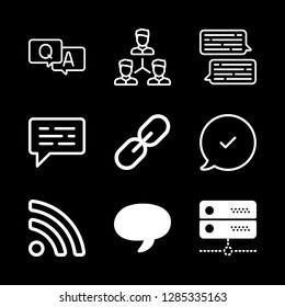 9 networking icons with link and chat in this set