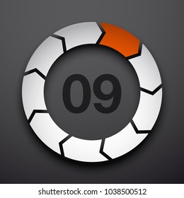 9 nine parameter flat design concept components. Modern infographics vector illustration banner, business diagram brochure.