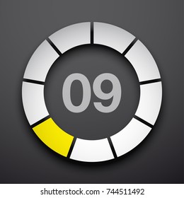 9 nine parameter flat design concept components. Modern infographics vector illustration banner, business diagram brochure.