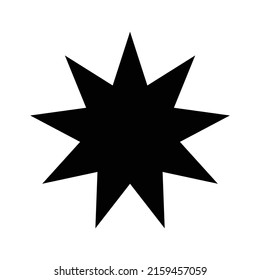 9 nine star. illustration star icon. on white background