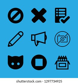 9 no icons with checked filled list and pencil in this set