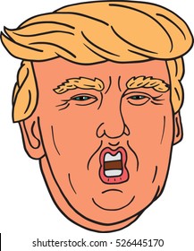 9 November 2016. A vector illustration of a portrait of US President-elect Donald Trump in the style of pop art.