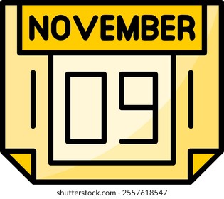 9 November Filled Style Icon Design