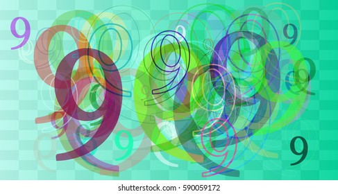 9 Number art vector
