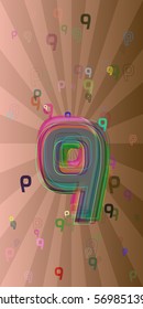 9 Number background design