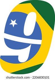 9 number brazil flag numero nove brasil