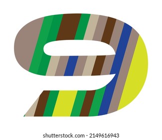 9 number creative design vector template
