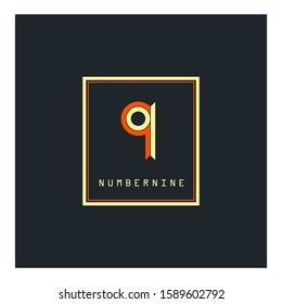 9 number digit logo design