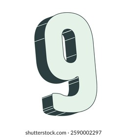 9 number eps vector 2d design