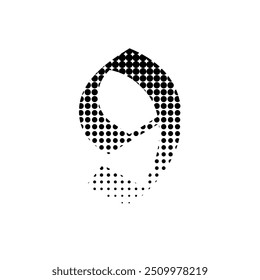 9 number halftone dotted effect logo icon vector illustration eps