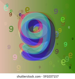 9 Number icon background