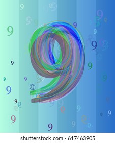 9 Number icon background
