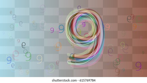 9 Number icon elements